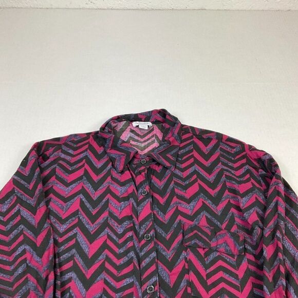 Splendid Womens Button Front Shirt Printed Long Sleeve Roll Tab Collared Top XS - Picture 3 of 11